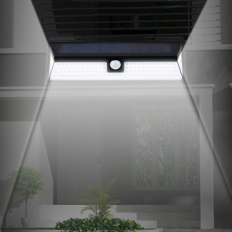 TG-TY00401 118 LED Solar 3-Sides Floodlit Motion Sensing Wall Light Outdoor Garden Corridor Street Light by buy2fix