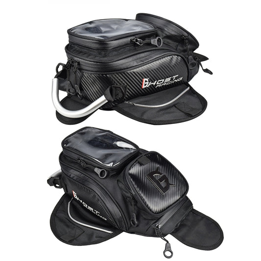 GHOST RACING GR-YXB08 Motorcycle Bag Touch Navigation Fuel Tank Package Dust Waist Bag(With Magnet (Black)) by GHOST RACING