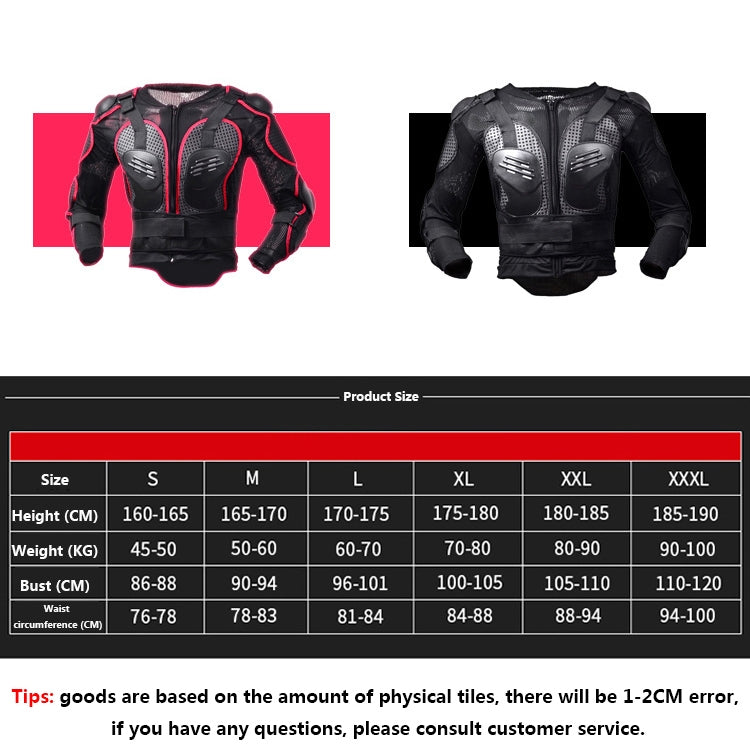 GHOST RACING F060 Motorcycle Armor Suit Riding Protective Gear Chest Protector Elbow Pad Fall Protection Suit, Size: XXL(Red) by GHOST RACING