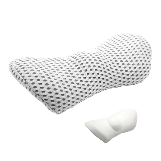 Car Supplies Lumbar Support Memory Foam Car Backrest Lumbar Cushion Seat Cushion Lumbar Pillow, Colour: 4D Grid Light Gray by buy2fix