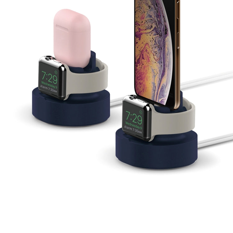 2 In 1 Smart Watch Charging Bracket Desktop Silicone Watch Charging Stand For Apple Watch(White) by buy2fix