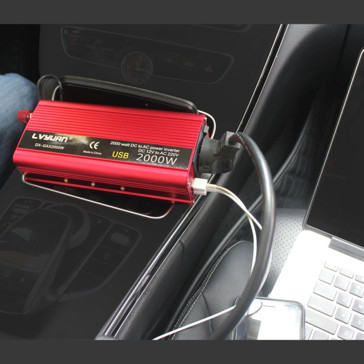 LVYUAN Car Inverter Dual USB Power Converter, Specification: 12V to 220V 2000W AU Plug by buy2fix
