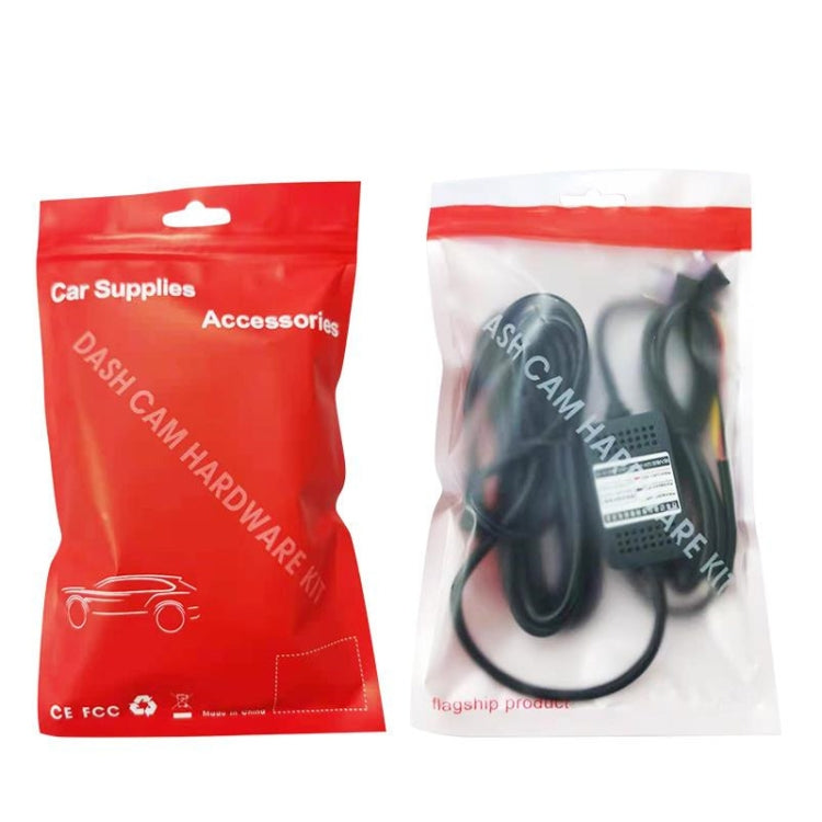 H516 Recording Step-down Line Shrinkage Video Car Charger Line Parking Monitoring Three-Core Power Cord, Model: Without Fuse(Mini Left Elbow) by buy2fix