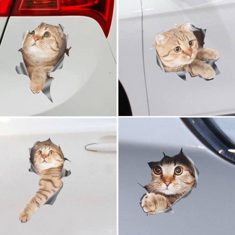 Style 4 Large 3D Stereo Cat Car Sticker Car Body Scratches And Occlusion Stickers by buy2fix
