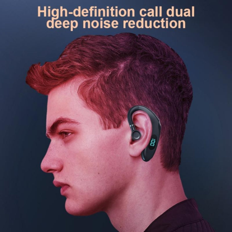 Q20 Bluetooth 5.2 Business Digital Display Sports Earhook Stereo Earphone(White) by buy2fix