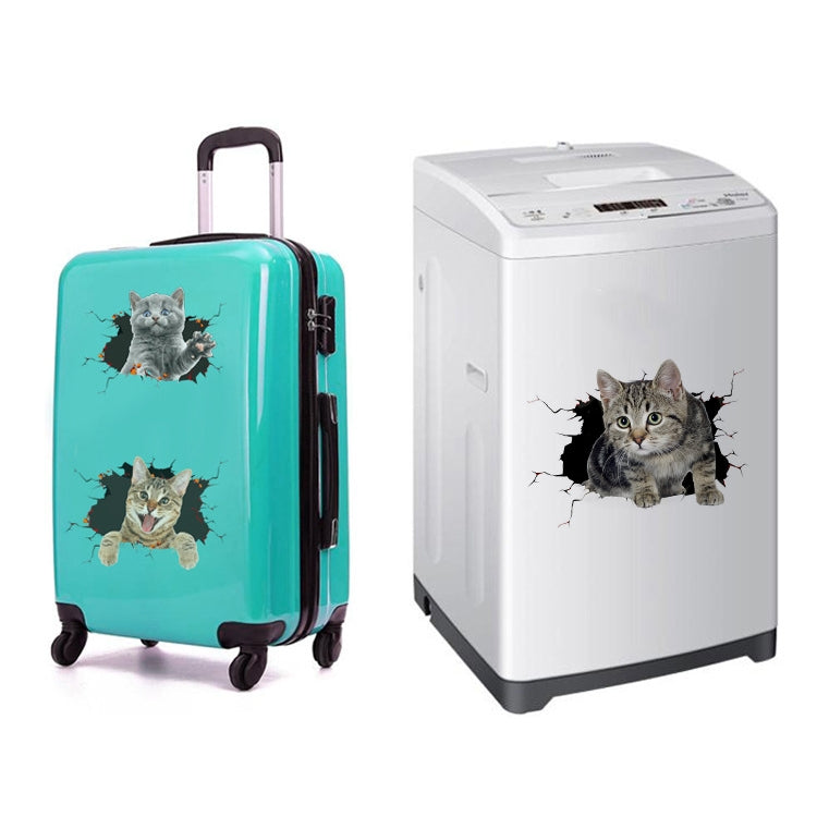 4 PCS 3D Simulation Animal Personality Car Stickers Glass Car Door Scratches Decorative Occlusion Stickers(Cat Style 1) by buy2fix