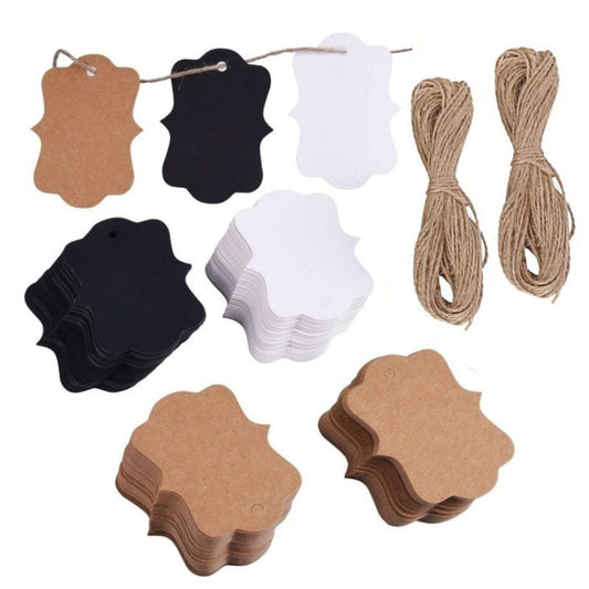 Gift Packaging Tag With Twine(100pcs /Pack White) by buy2fix