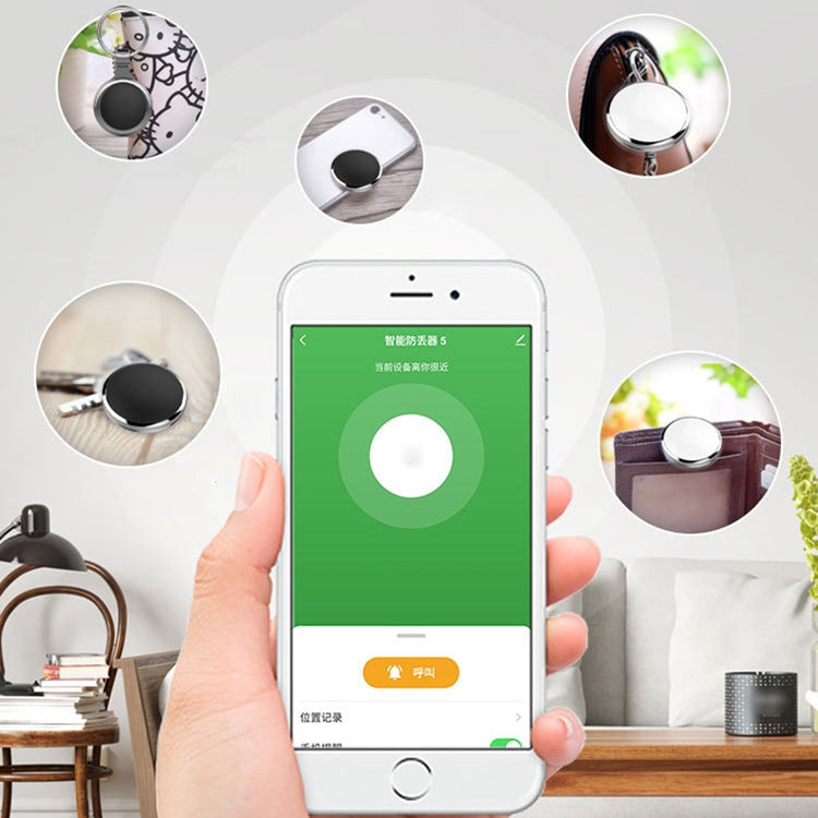 T1 Intelligent Bluetooth 5.0 Locator Bidirectional Alarm Tracker with Keychain(White) by buy2fix