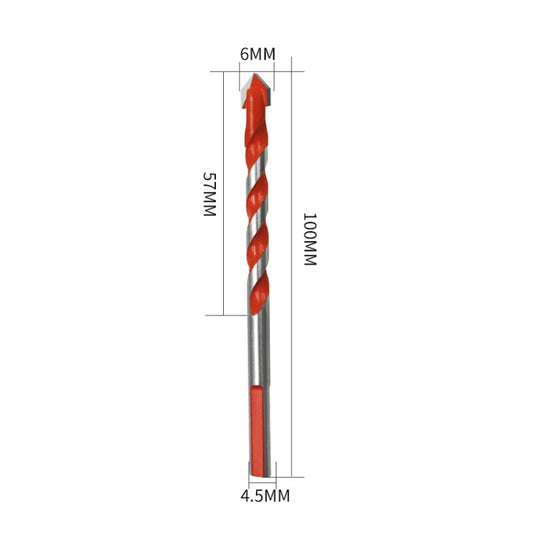 Ceramic Triangle Handle Metal Flashlight Drill Bit, Size: 6mm by buy2fix