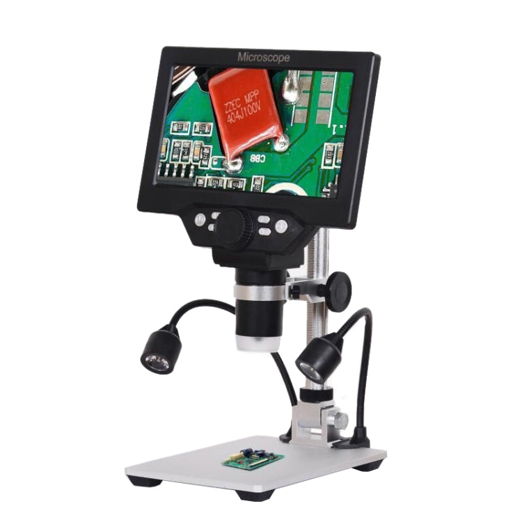 G1200D 7 Inch LCD Screen 1200X Portable Electronic Digital Desktop Stand Microscope(AU Plug With Battery) by buy2fix