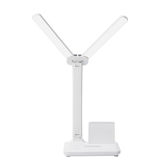 Double Head Lighting LED Charging Desk Lamp,Style: Rechargeable 4000mAh+Cable by buy2fix