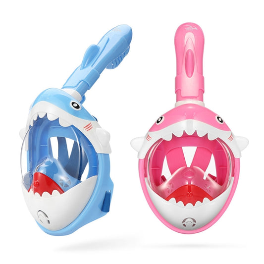 Cartoon Kids Full Dry Diving Mask Swimming Anti-Fog Snorkeling Mask, Size: XS(Shark Pink) by buy2fix