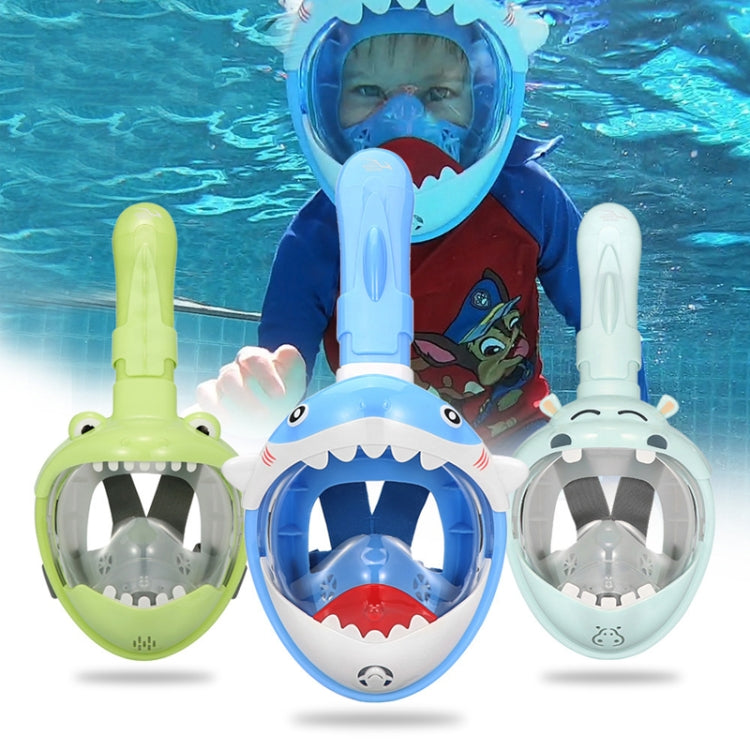 Cartoon Kids Full Dry Diving Mask Swimming Anti-Fog Snorkeling Mask, Size: XS(Shark Pink) by buy2fix