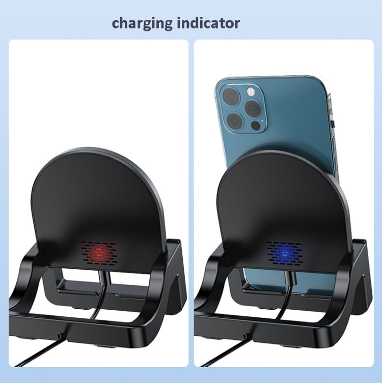 KH-18 15W Vertical Wireless Fast Charger with Phone Holder(Black) by buy2fix