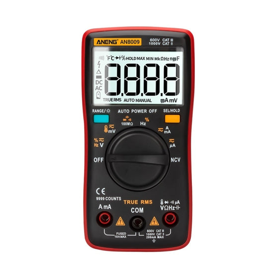 ANENG AN8009 NVC Digital Display Multimeter, Specification: Standard with Cable(Red) by ANENG