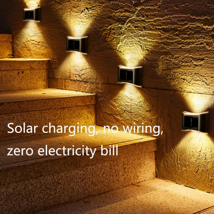 6 LED Solar Outdoor Garden Stainless Steel Wall Lamp(White Light) by buy2fix