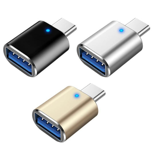 3 PCS USB 3.0 Female to USB-C / Type-C Male OTG Adapter with Indicator Light(Silver) by buy2fix