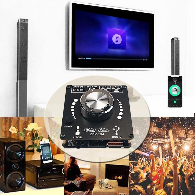 ZK-502M Stereo Bluetooth Digital Power Amplifier Motherboard by buy2fix