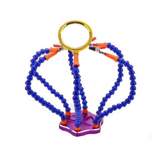 Universal Six-Jaw Aluminum Alloy Welding Station Power Distribution Board Welding Tool, Style: Backplane + 6 Claw Clamp(Purple Bottom Plate) by buy2fix