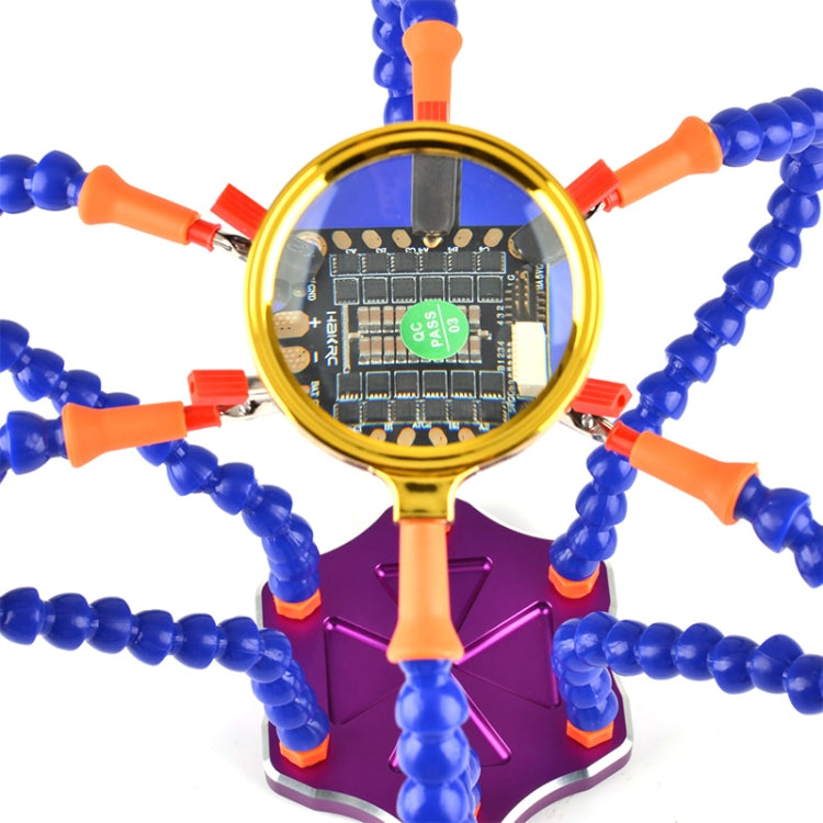 Universal Six-Jaw Aluminum Alloy Welding Station Power Distribution Board Welding Tool, Style: Backplane + 6 Claw Clamp(Purple Bottom Plate) by buy2fix