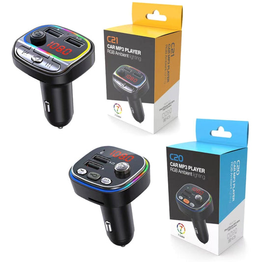 C20 USB Car Bluetooth MP3 Music Player With Colorful Lights by buy2fix