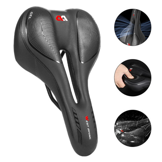 WEST BIKING Bicycle Riding Comfortable Silicone Saddle, Style: Emergency Ribbon by WEST BIKING