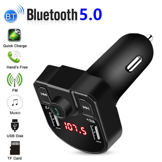 M9 Car Bluetooth MP3 Dual USB Car Charger(Black) by buy2fix