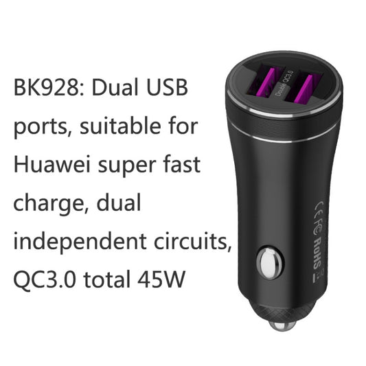 QIAKEY BK928 Dual Ports Fast Charge Car Charger by QIAKEY