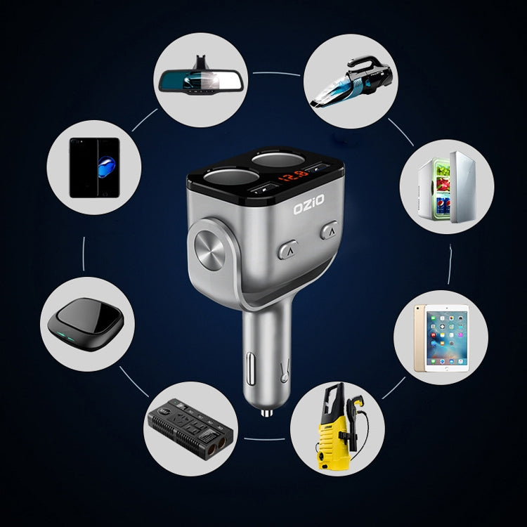 Ozio Car Charger Cigarette Lighter With USB Plug Car Charger, Model: Y48Q 6.5A Black by buy2fix