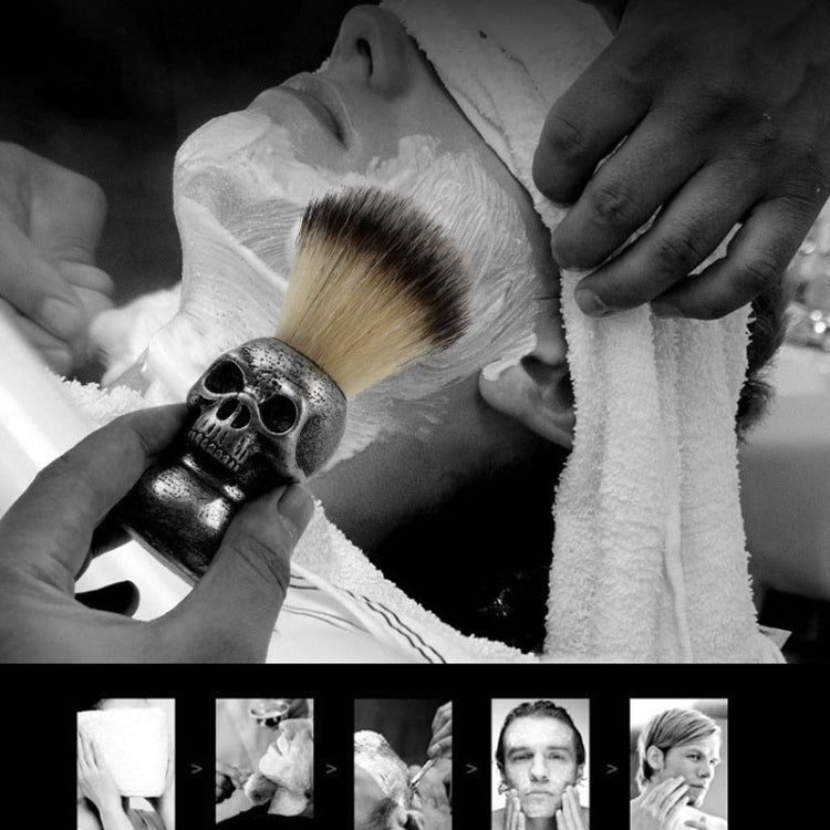 Skull Cleansing Shaving and Foaming Tools, Color Classification: Skull Head Beard Brush by buy2fix
