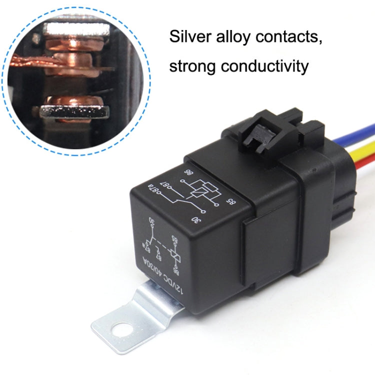 1040 5 Pin Waterproof Integrated Automotive Relay With Bracket, Rated voltage: 12V by buy2fix