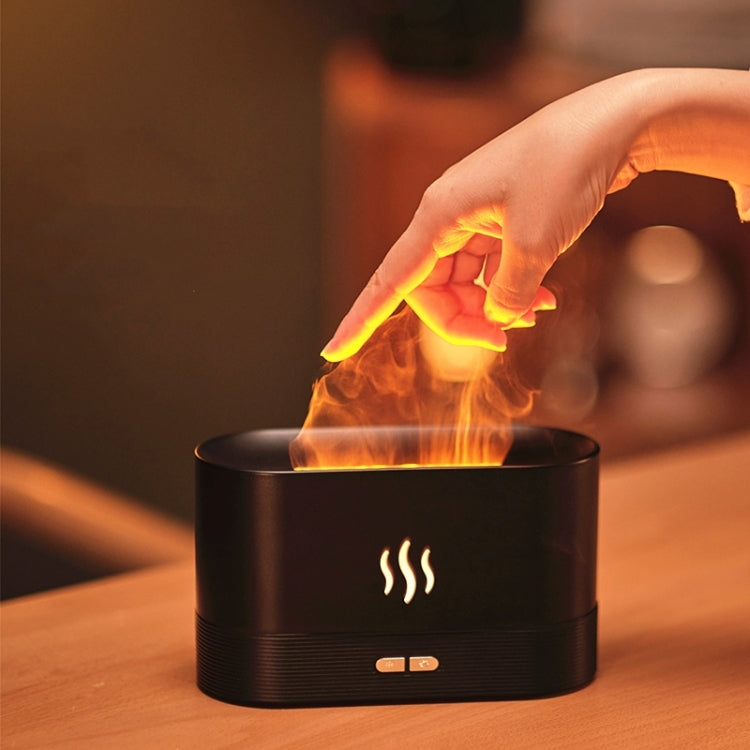 Flame Aroma Diffuser Night Light Humidifier(Black) by buy2fix