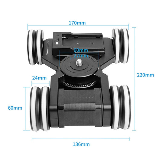 Tank 2 Electric Slide Rail Rolling Dolly Car Without Battery(Black) by buy2fix