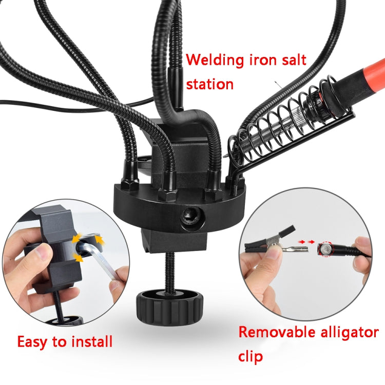 LED Lamp Magnifying Glass 360-Degree Adjustable Welding Table(T-SS5L-BK9) by buy2fix
