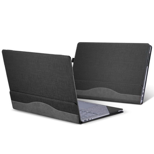 13.5 Inch Multifunctional PU Leather Laptop Sleeve For Microsoft Surface Laptop 1/2/3/4(Gentleman Gray) by buy2fix
