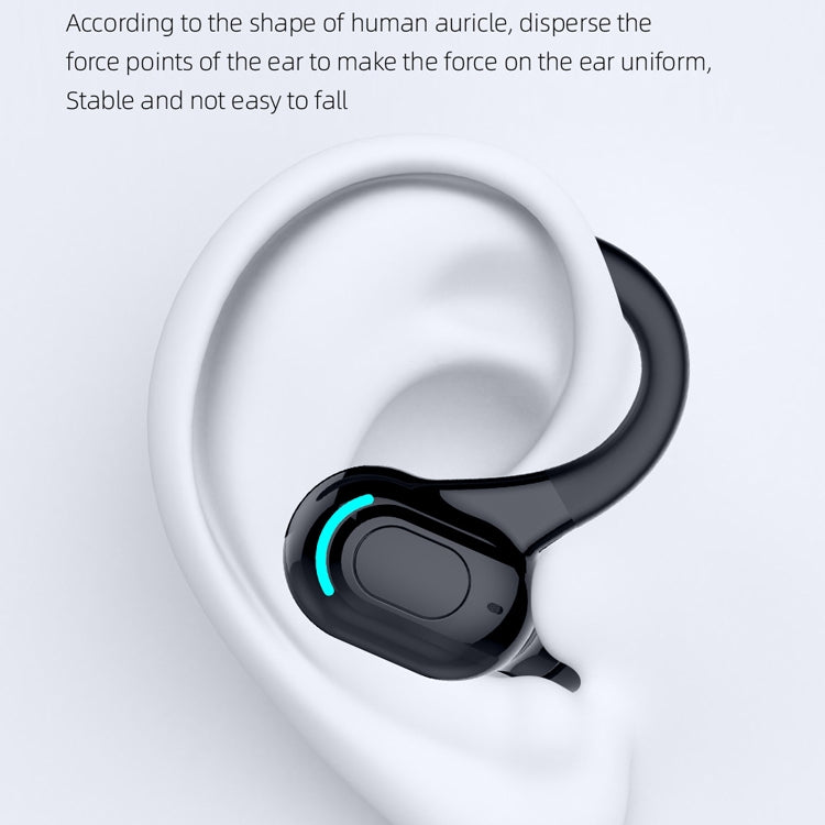 F8 Bluetooth 5.1 Ear-Mounted Stereo Wireless Sports Earphone(Black+Blue) by buy2fix