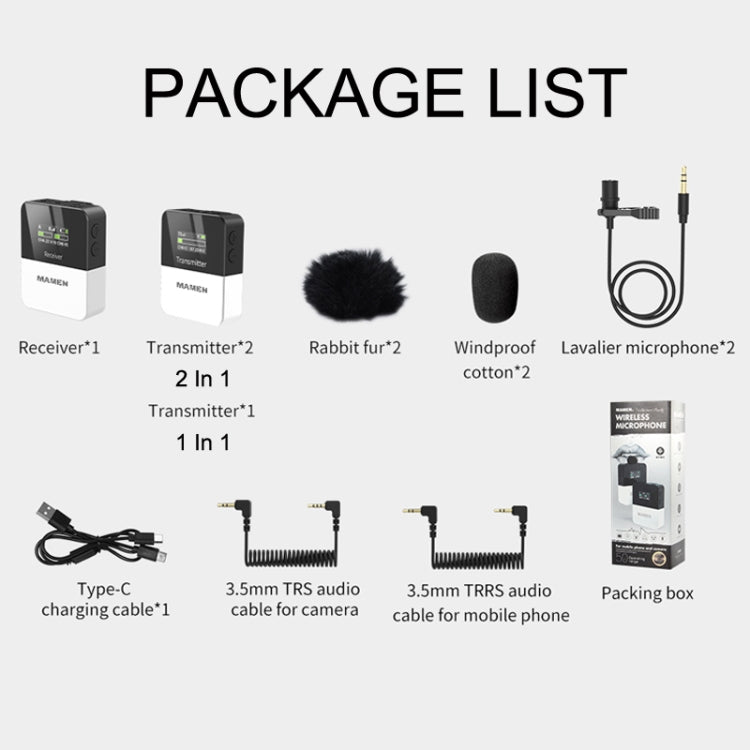 MAMEN KT-W1 Live Single-Reverse Camera Microphone, Specification: 1 in 1 by MAMEN