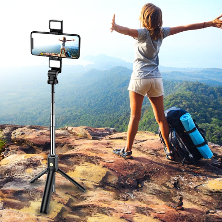 K12D Live Beauty Bluetooth Tripod Selfie Stick(Black) by buy2fix