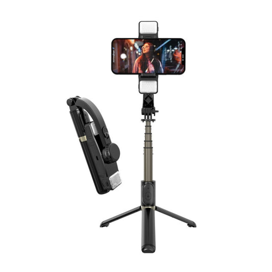 CYKE Q08D Handheld Dual Light Bluetooth Mobile Phone Selfie Stick(Black) by CYKE