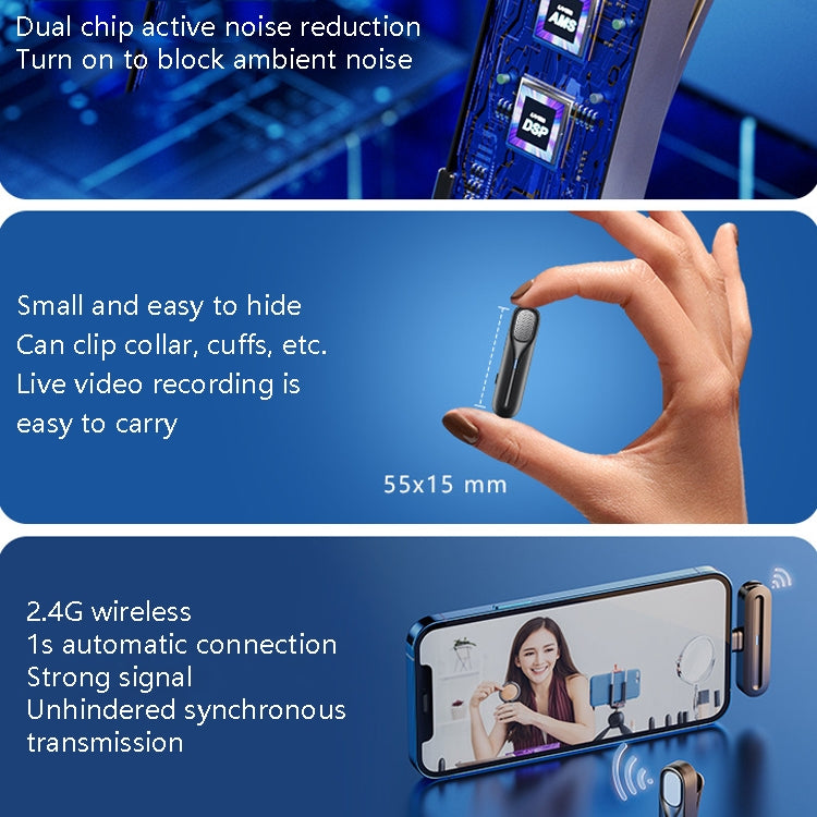 FerTo DX01 Wireless Collar Microphone 2.4G Live Broadcast Equipment, Style: 8 Pin by buy2fix