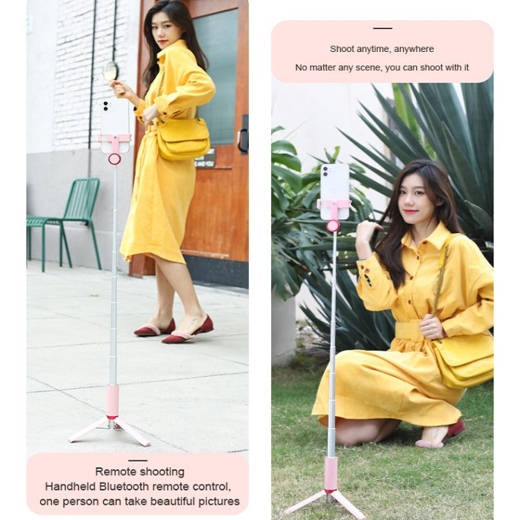 CYKE N-MY Integrated Tripod Bluetooth Live Selfie Stick(Pink) by CYKE