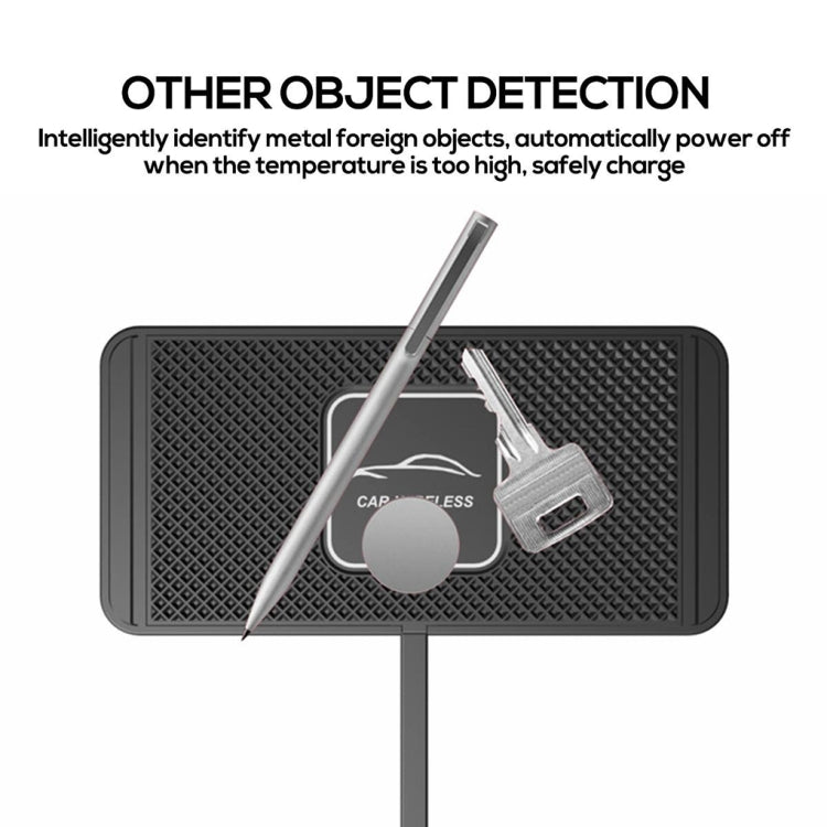 POLMXS C1 15W Car Anti-Skid Mats Wireless Charger With 1m USB Data Cable(Black) by POLMXS