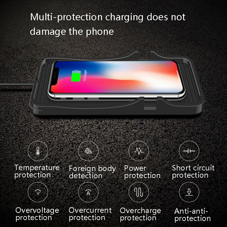 C7 Car Navigation 2 In 1 Multi-Function Non-Slip Pad USB Wireless Charger(Black) by buy2fix