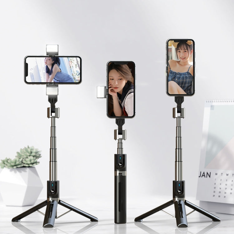 Mobile Phone Tripod Bluetooth Remote Control Live Selfie Stick, Specification: P96D2 Double Light by buy2fix