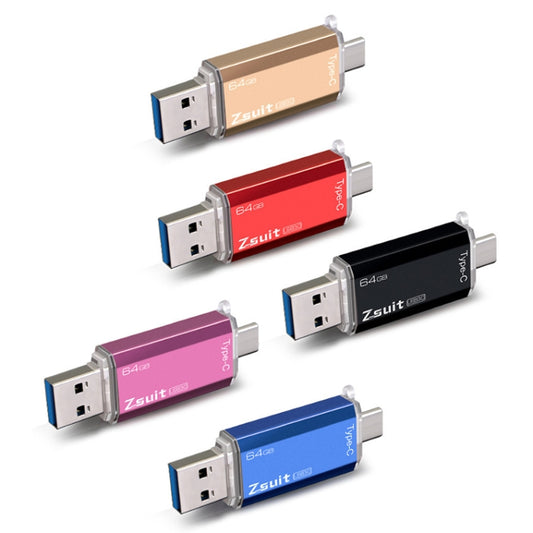 Zsuit Zstpc3 2 in 1 Type-C Interface Metal Phone U Disk, Randon Color Delivery 64GB(USB3.0) by Zsuit