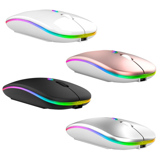 C7002 2400DPI 4 Keys Colorful Luminous Wireless Mouse, Color: Dual-modes Silver by buy2fix