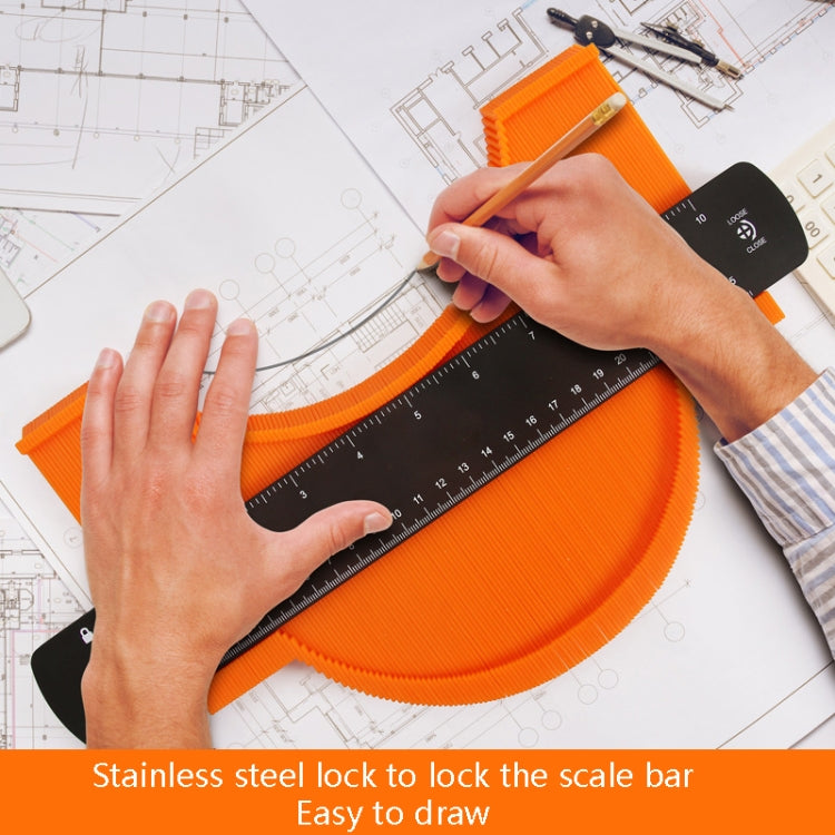 10 inch+Straight Ruler+Pencil+Screwdriver Metal Profile Regular Utensils Contour With Lock by buy2fix