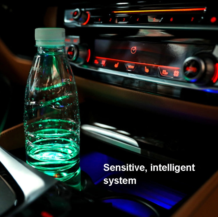 1 Pair 68mm LED Smart Light-Emitting Coaster Light Car Cup Slot Atmosphere Light(Beverage) by buy2fix
