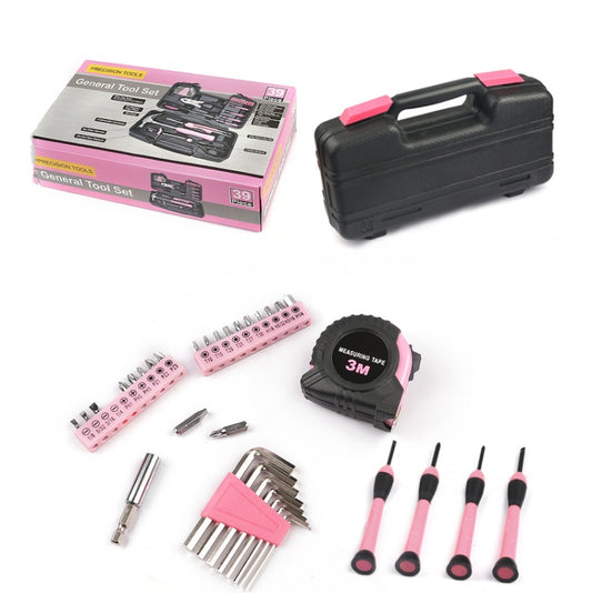 10127 39 In 1 Lady Tool Set Household Hardware Tools(Pink) by buy2fix