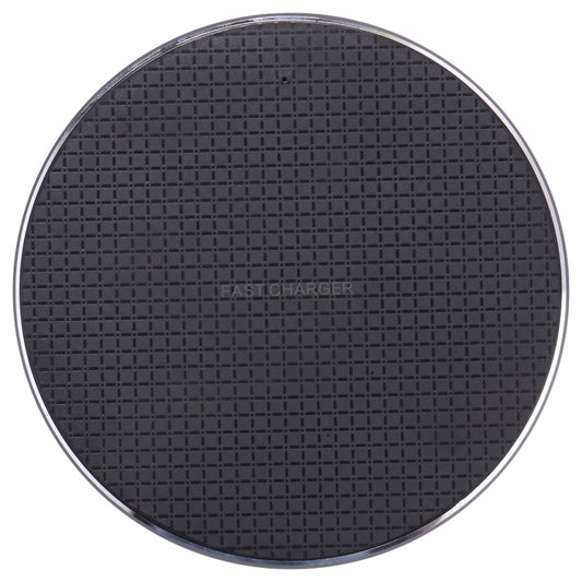 Q25 15W Plaid Pattern Desktop Metal Round Wireless Charger(Black) by buy2fix